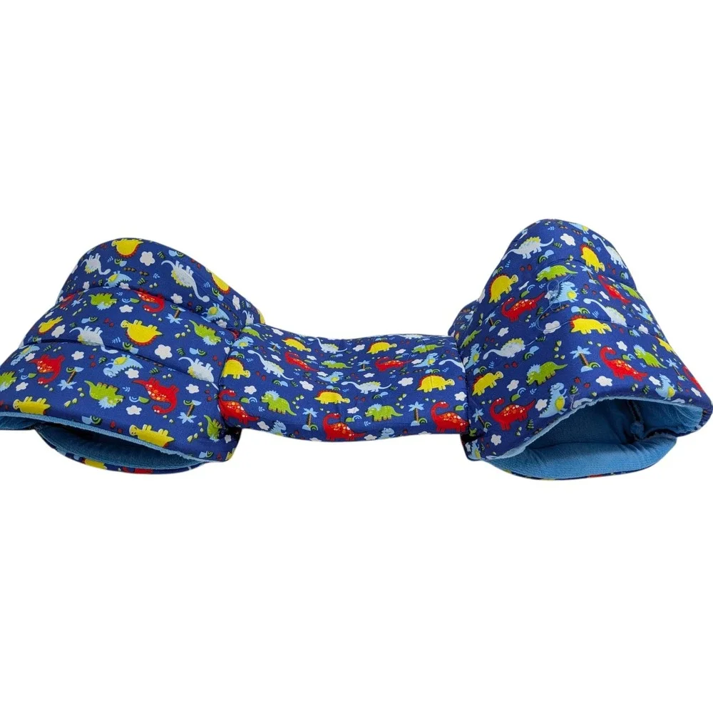 Blue Dinosaur Print Pet Tunnel Small Animal Hideaway Bed Cozy Burrow